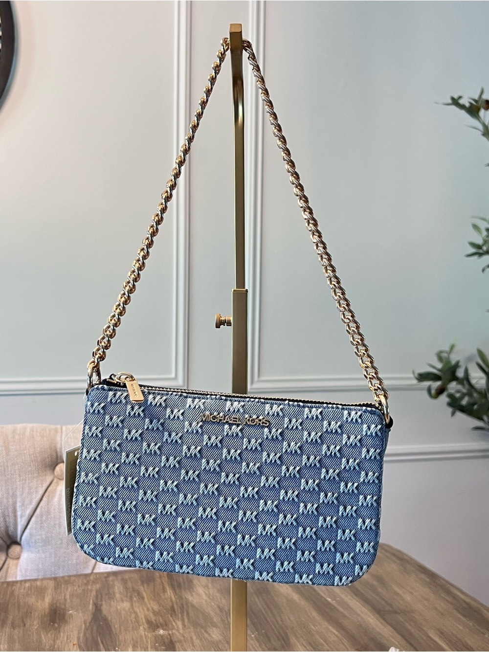 Michael Kors Denim JetSet Demi Pochette Shoulder/Handbag